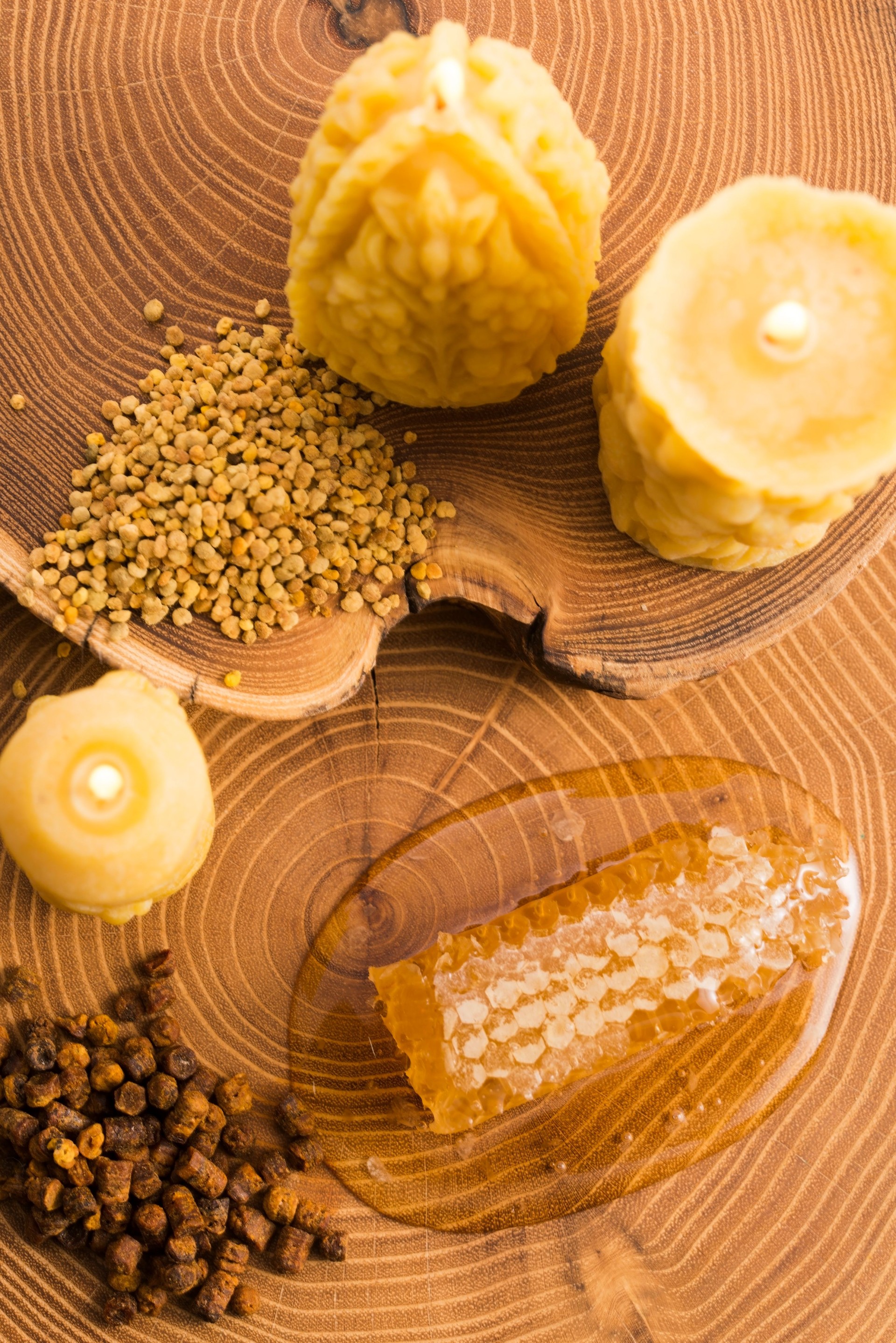 honeycomb, pollen and propolis